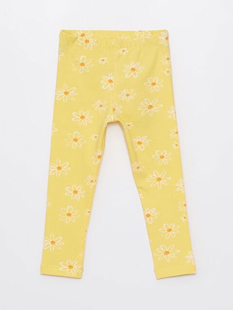 LCW ECO Beli Lastikli Baskılı Kız Bebek Tayt - S4IY45Z1-LUG