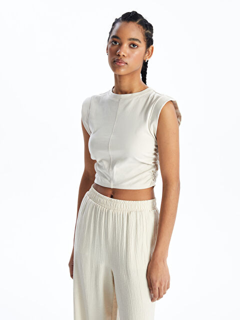 XSIDE Crew Neck Women's Crop Top - S4IY53Z8-FZJ