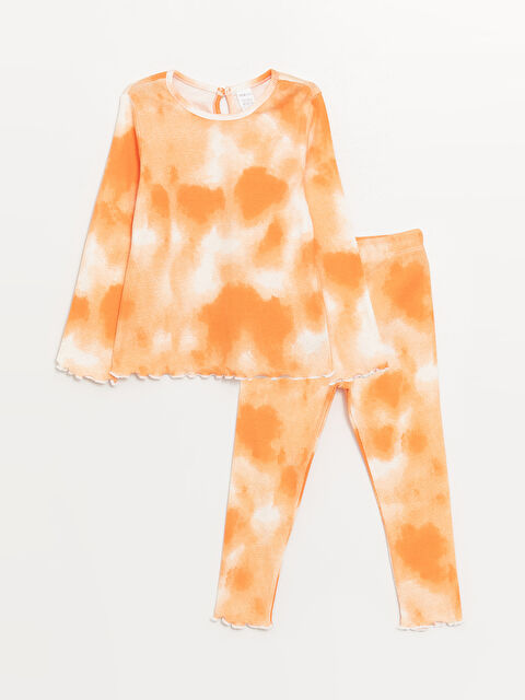 LCW baby Crew Neck Baby Girls' Blouse and Leggings 2 Pack Set - S4IY68Z1-FLF