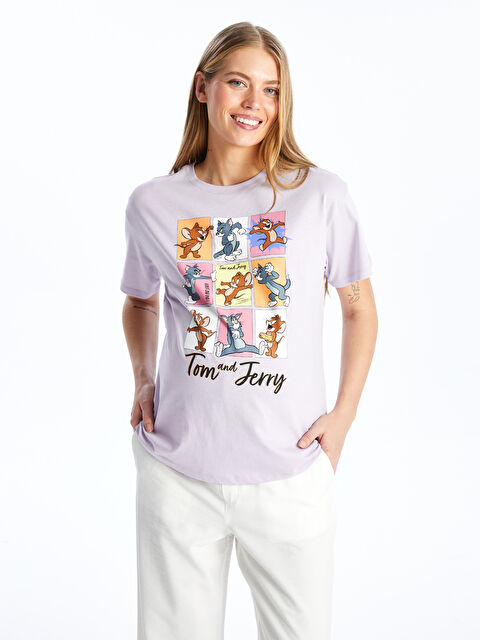 LCWAIKIKI Maternity Bisiklet Yaka Tom&Jerry Baskılı Kısa Kollu Hamile Tişört - S4J042Z8-G2N