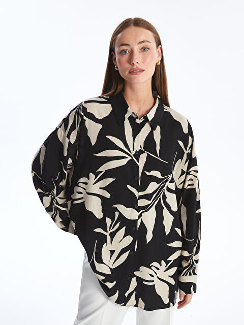 LCWAIKIKI Classic Floral Long Sleeve Linen Blend Women's Shirt - S4J252Z8-LQJ