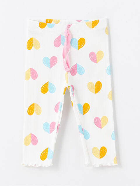 LCW Kids Beli Lastikli Baskılı Kız Bebek Tayt - S4J421Z1-LRA