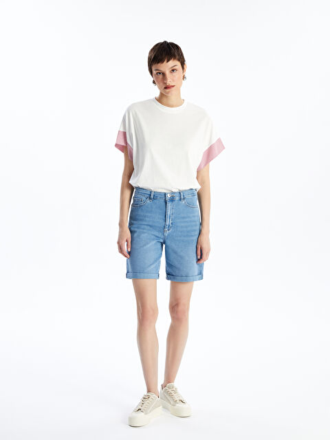 LCW Jeans Bermuda Fit Kadın Jean Şort - S4J779Z8-311