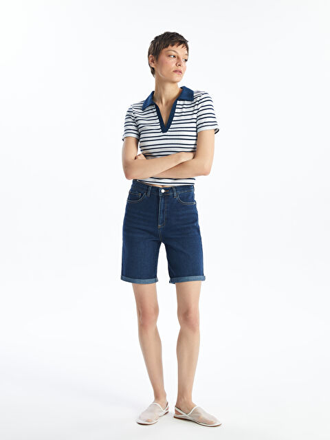 LCW Jeans Bermuda Fit Kadın Jean Şort - S4J795Z8-309