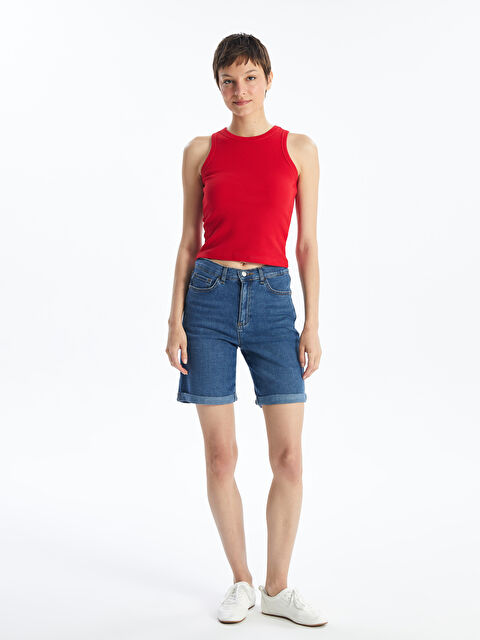 LCW Jeans Bermuda Fit Kadın Jean Şort - S4J796Z8-507