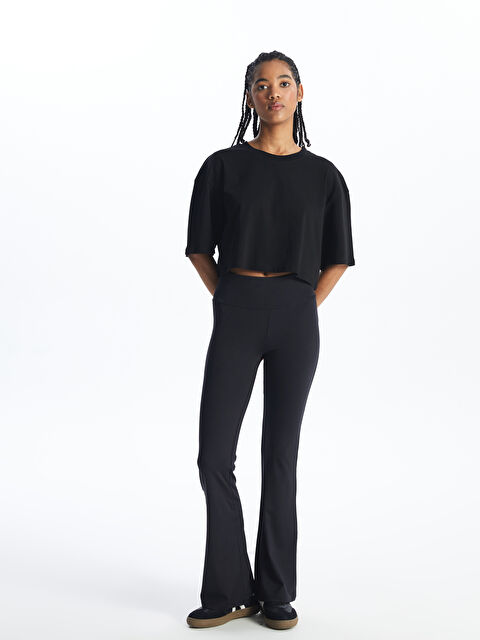 XSIDE ACTIVE Beli lastikli Düz Geniş Paça Kadın Tayt - S4J832Z8-CVL