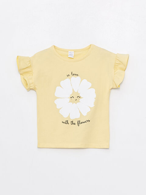 LCW ECO Bisiklet Yaka Baskılı Kısa Kollu Kız Bebek Tişört - S4J886Z1-FQJ