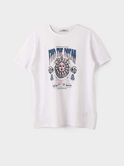 XSIDE Crew Neck Short Sleeve Printed Women's T-Shirt - S4J980Z8-Q6K