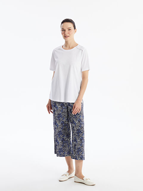 LCW Grace Beli Lastikli Desenli Kadın Kapri - S4JC67Z8-LQQ