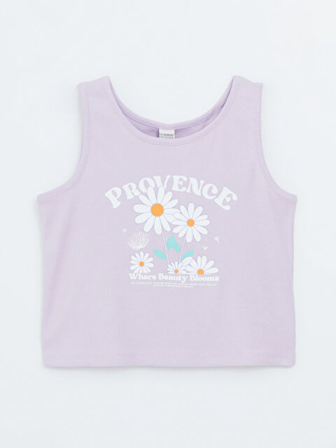 LCW Kids تيشيرت بدون أكمام مطبوع بياقة دائرية للبنات - S4JD79Z4-G0W