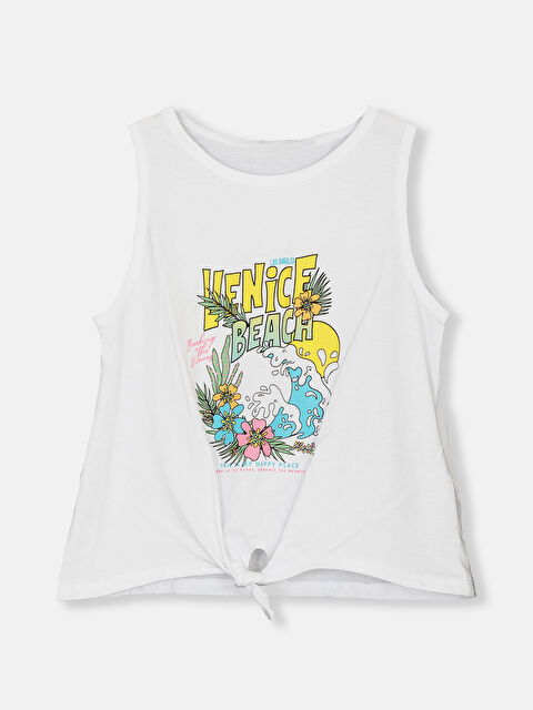 LCW Kids Crew Neck Printed Girls' Crop Tank Top - S4JD81Z4-Q6K