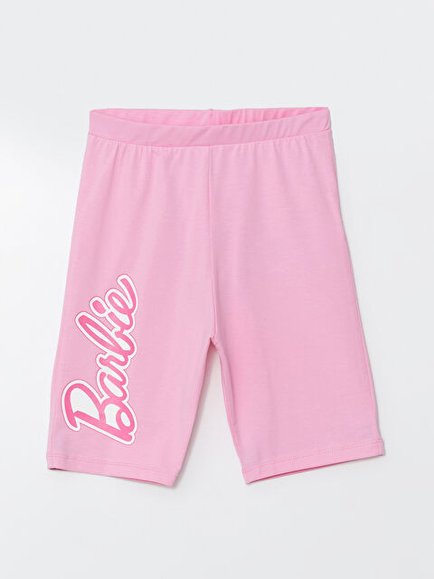 LCW Kids Girls' Barbie Printed Leggings with Elasticated Waist - S4JD87Z4-QY8