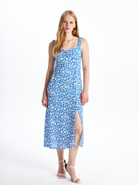 LCW Vision Kalp Yaka Çiçekli Elbise - S4JE26Z8-LQQ