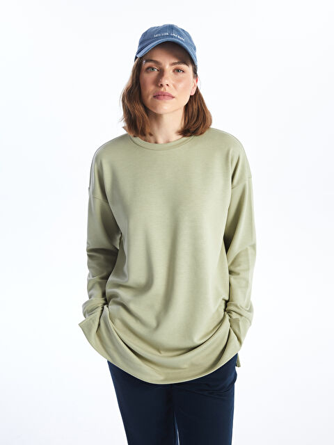LCWAIKIKI Classic Bisiklet Yaka Düz Oversize Kadın Sweatshirt Tunik - S4JE83Z8-GHY