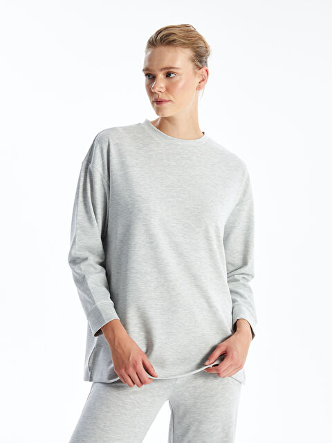 LCWAIKIKI Classic Bisiklet Yaka Düz Oversize Kadın Sweatshirt Tunik - S4JE83Z8-LAL