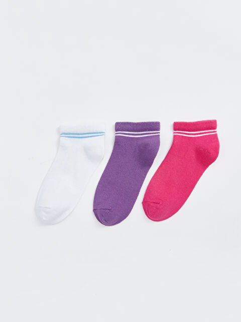 LCW Kids Çizgili Kız Bebek Patik Çorap 3'lü - S4JG06Z1-GYZ