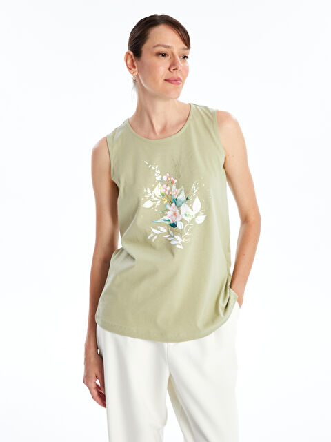 LCW Grace Потник с кръгло деколте и цветен десен за жени - S4JG27Z8-GHY