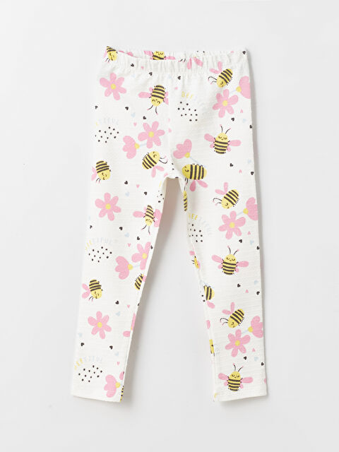 LCW Kids Beli Lastikli Baskılı Kız Bebek Tayt - S4JH52Z1-LRA