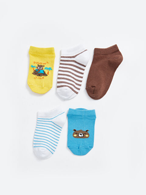 LCW baby Printed Baby Boys Trainer Socks 5 Pack - S4JH81Z1-FQS
