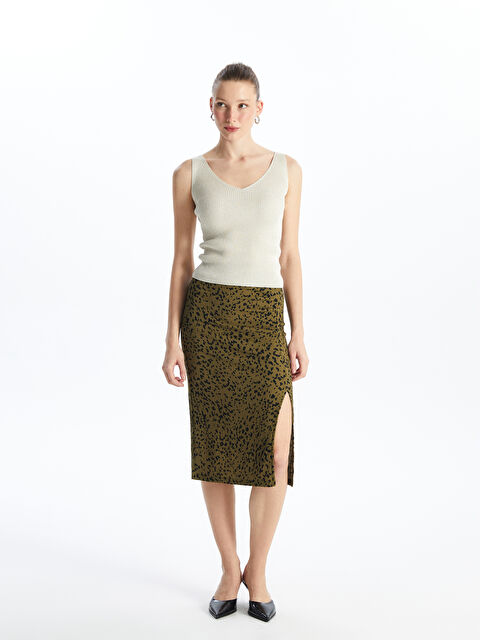 LCW Vision Dar Fit Desenli Kadın Etek - S4JI63Z8-LRR