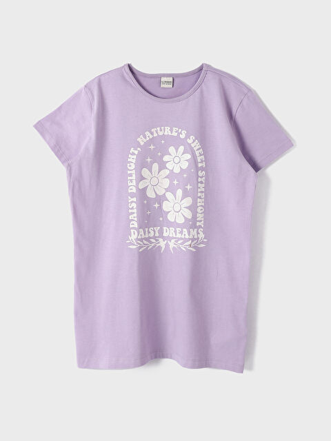 LCW Kids Crew Neck Printed Short Sleeve Girls' T-Shirt - S4JI87Z4-G0W