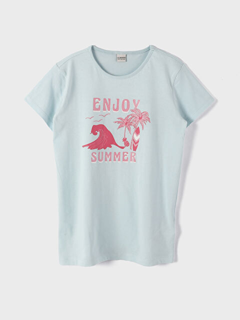 LCW Kids Crew Neck Printed Short Sleeve Girls' T-Shirt - S4JI88Z4-QWV