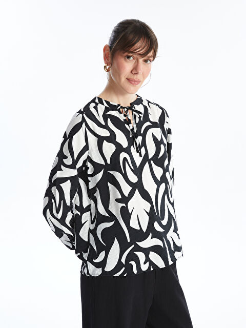 LCWAIKIKI Classic Tie Neck Floral Long Sleeve Women's Blouse - S4JJ08Z8-LQJ