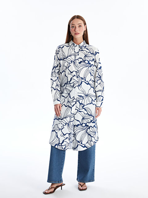 LCWAIKIKI Classic Tunică Cămașă pentru Femei cu Model - S4JJ09Z8-LRA