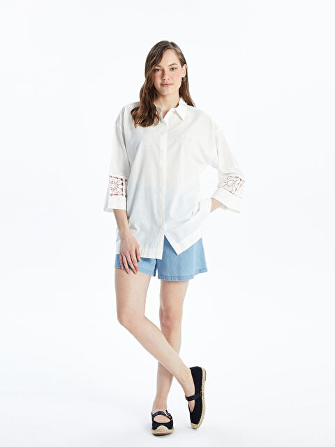 LCWAIKIKI Classic Beli Lastikli Rahat Kalıp Kadın Jean Şort - S4JJ42Z8-315