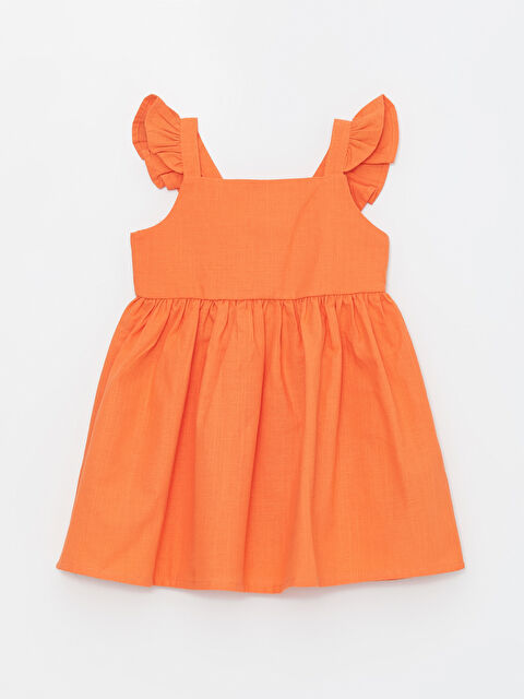LCW ECO Kare Yaka Askılı Basic Kız Bebek Elbise - S4JJ64Z1-GKT