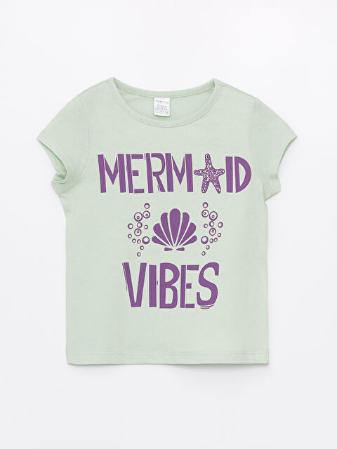 LCW ECO Crew Neck Printed Short Sleeve Baby Girls' T-Shirt - S4JK40Z1-VKV