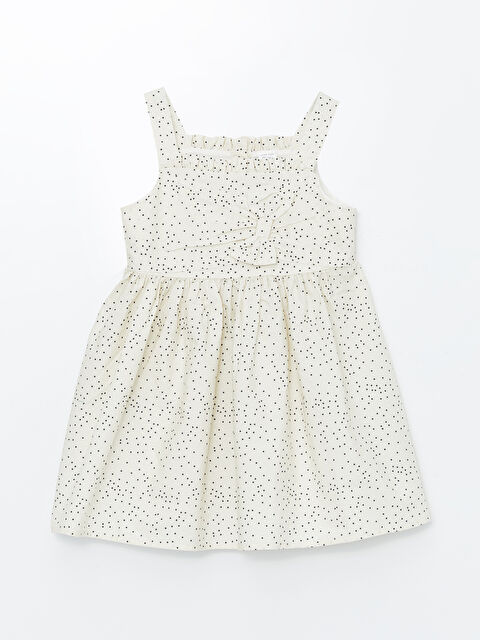LCW ECO Kare Yaka Askılı Çiçekli Kız Bebek Elbise - S4JK91Z1-LU7
