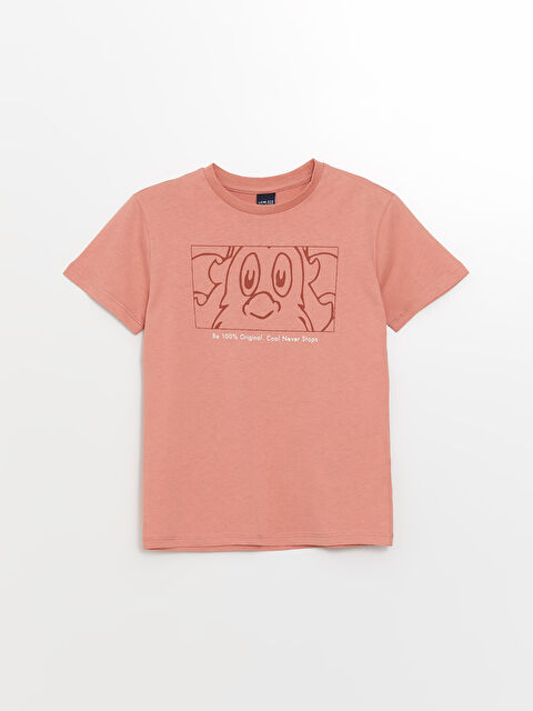 LCW ECO Crew Neck Nostalgic Monkey Printed Short Sleeve Boys' T-Shirt - S4JL35Z4-GC5