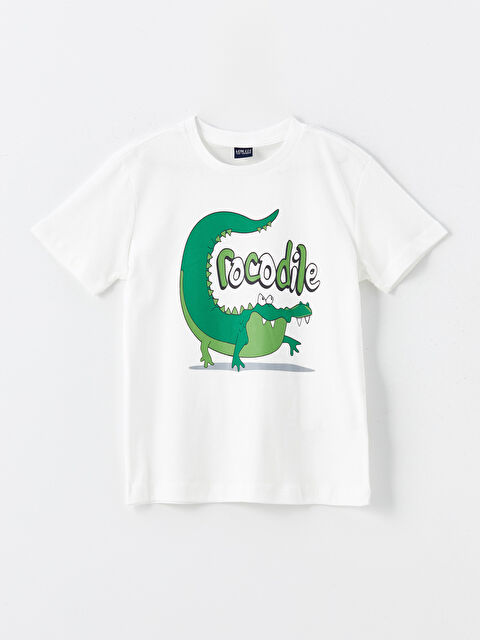 LCW ECO Bisiklet Yaka Baskılı Kısa Kollu Erkek Çocuk Tişört - S4JM38Z4-J1F