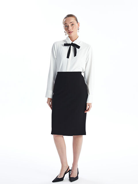 LCWAIKIKI Classic Kadın Beli Lastikli Düz Kalem Etek - S4JM50Z8-CVL