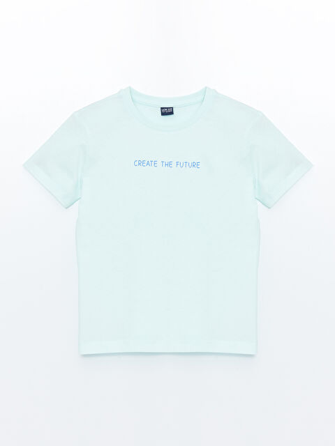 LCW ECO Bisiklet Yaka Baskılı Kısa Kollu Erkek Çocuk Tişört - S4JM56Z4-FQH
