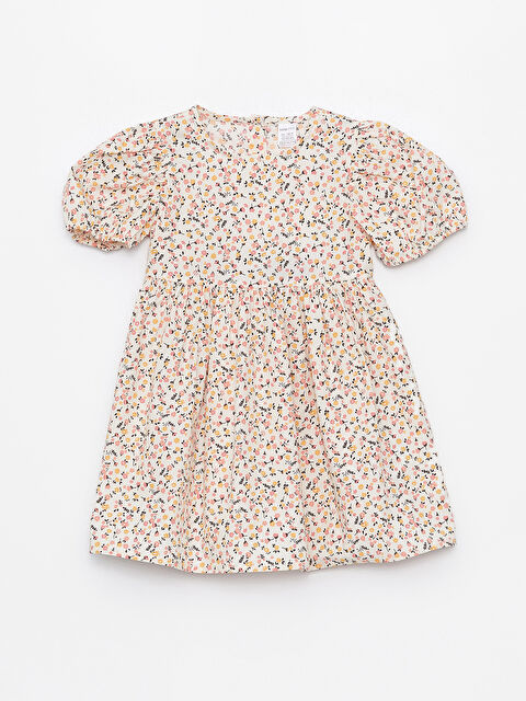 LCW ECO Bisiklet Yaka Kısa Kollu Baskılı Kız Bebek Elbise - S4JM65Z1-LUG