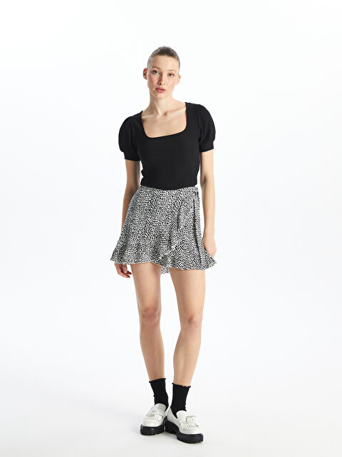 LCW Vision Beli Lastikli Desenli Kadın Etek - S4JP82Z8-LRA