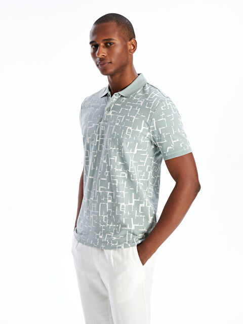 LCW Vision Polo Neck Short Sleeve Patterned Pique Men's T-Shirt - S4JQ14Z8-VH9