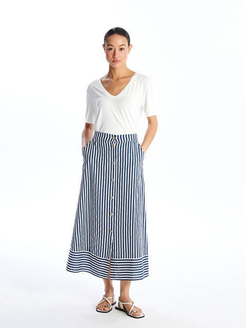 LCW Vision Žena PLAVA Suknja  - S4JQ92Z8-LEN