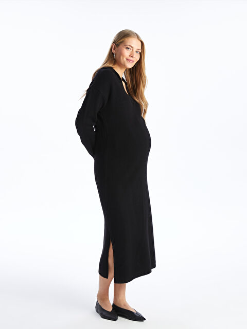 LCWAIKIKI Maternity Robe en Tricot de Maternité à Col Roulé Uni à Manches Longues - S4JR15Z8-CVL