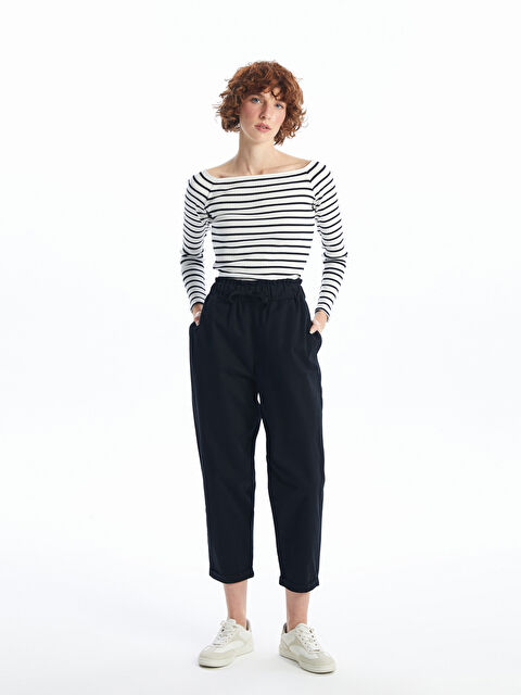 LCW Vision Elasticated Waist Relaxed Fit Women's Trousers - S4JR74Z8-CVL