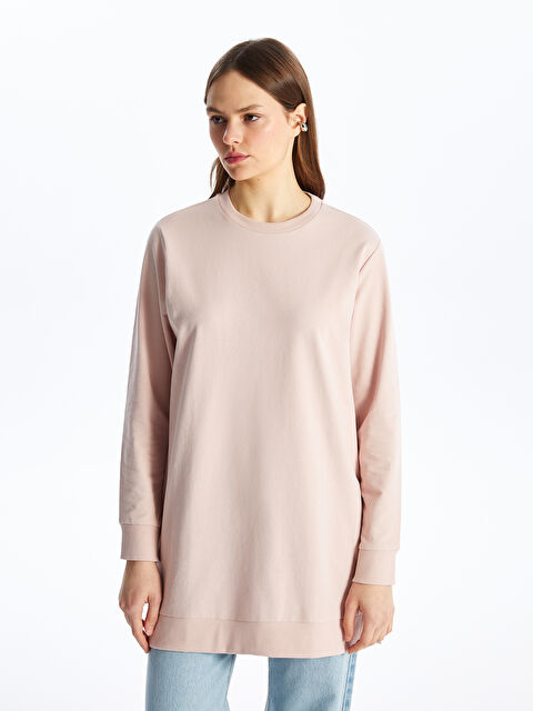 LC WAIKIKI Bisiklet Yaka Düz Uzun Kollu Kadın Sweatshirt Tunik - S4JS20Z8-YHH