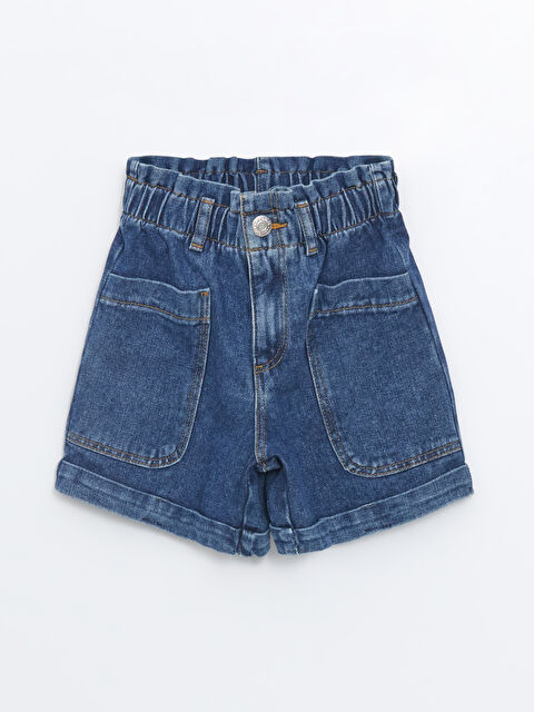 LCW Kids Beli Lastikli Kız Çocuk Jean Şort - S4JS35Z4-SHK