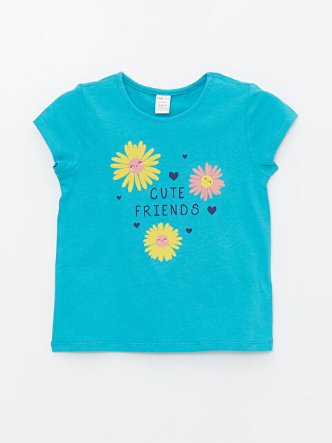LCW ECO Crew Neck Short Sleeve Printed Baby Girls' T-Shirt - S4JT49Z1-Y7W