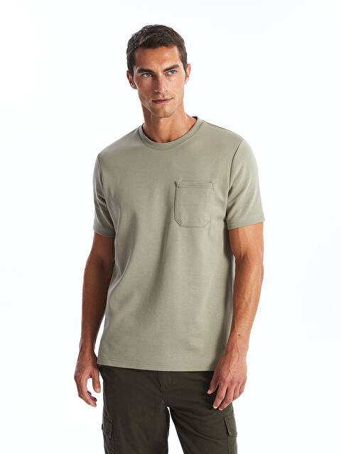 LCWAIKIKI Classic Bisiklet Yaka Penye Erkek Tişört - S4JY87Z8-YHN