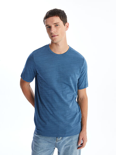 LCWAIKIKI Classic T-shirt en Jersey à Motifs à Manches Courtes et Col Rond pour Hommes - S4JY91Z8-Y0S