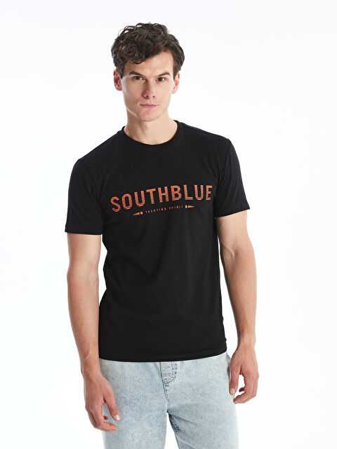 SOUTHBLUE Bisiklet Yaka Kısa Kollu Baskılı Penye Erkek Tişört - S4K048Z8-CVL