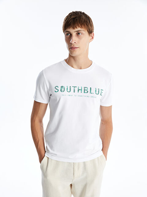 SOUTHBLUE Bisiklet Yaka Kısa Kollu Baskılı Penye Erkek Tişört - S4K048Z8-Q6K