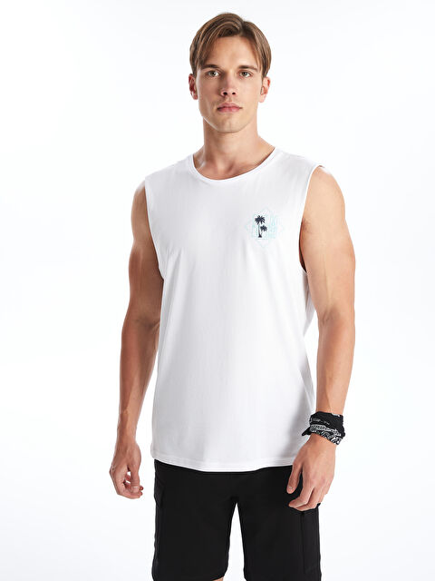 XSIDE Bisiklet Yaka Baskılı Penye Erkek Kolsuz Tişört - S4K180Z8-J5E